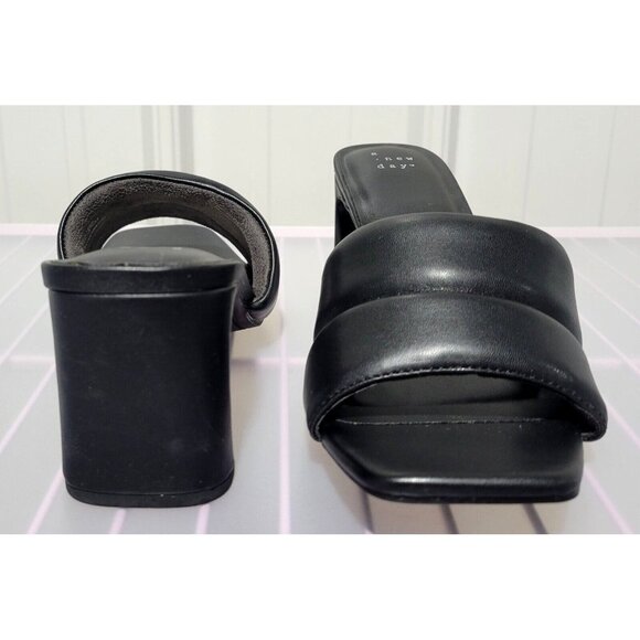 A New Day Lilah Solid Black Women's Open Toe 2.5" Heeled Sandals -- Size 6 - Picture 3 of 7